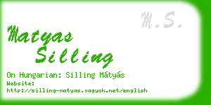 matyas silling business card