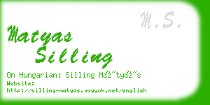 matyas silling business card